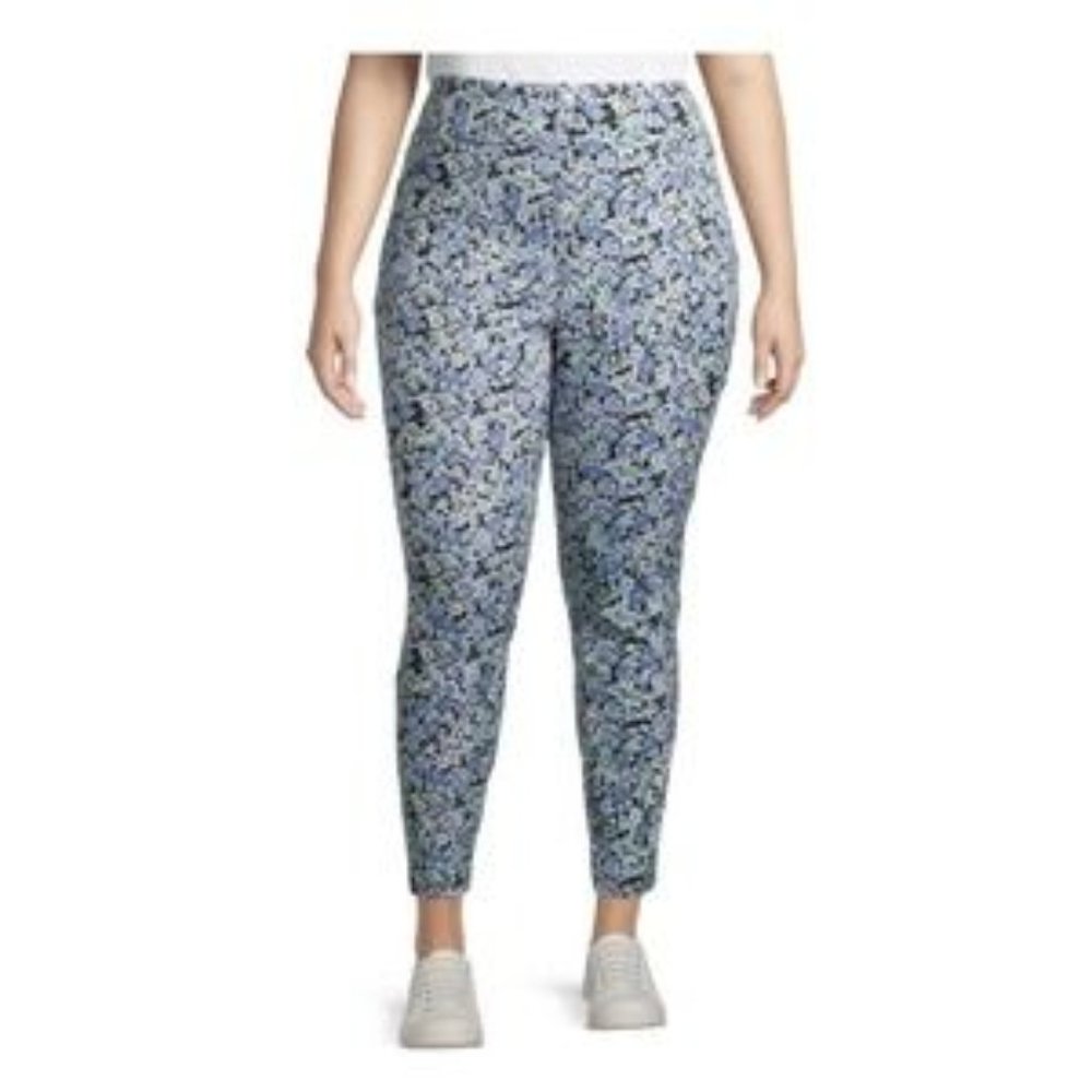 Terra & Sky Women’s Pull On Skinny Mid-Rise Plus Jeggings 1X